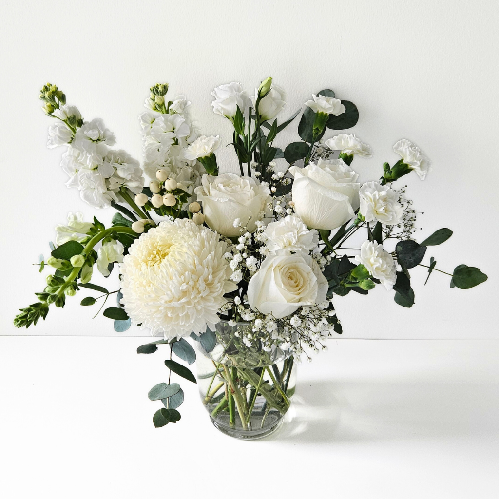 sydney florist white vase arrangement