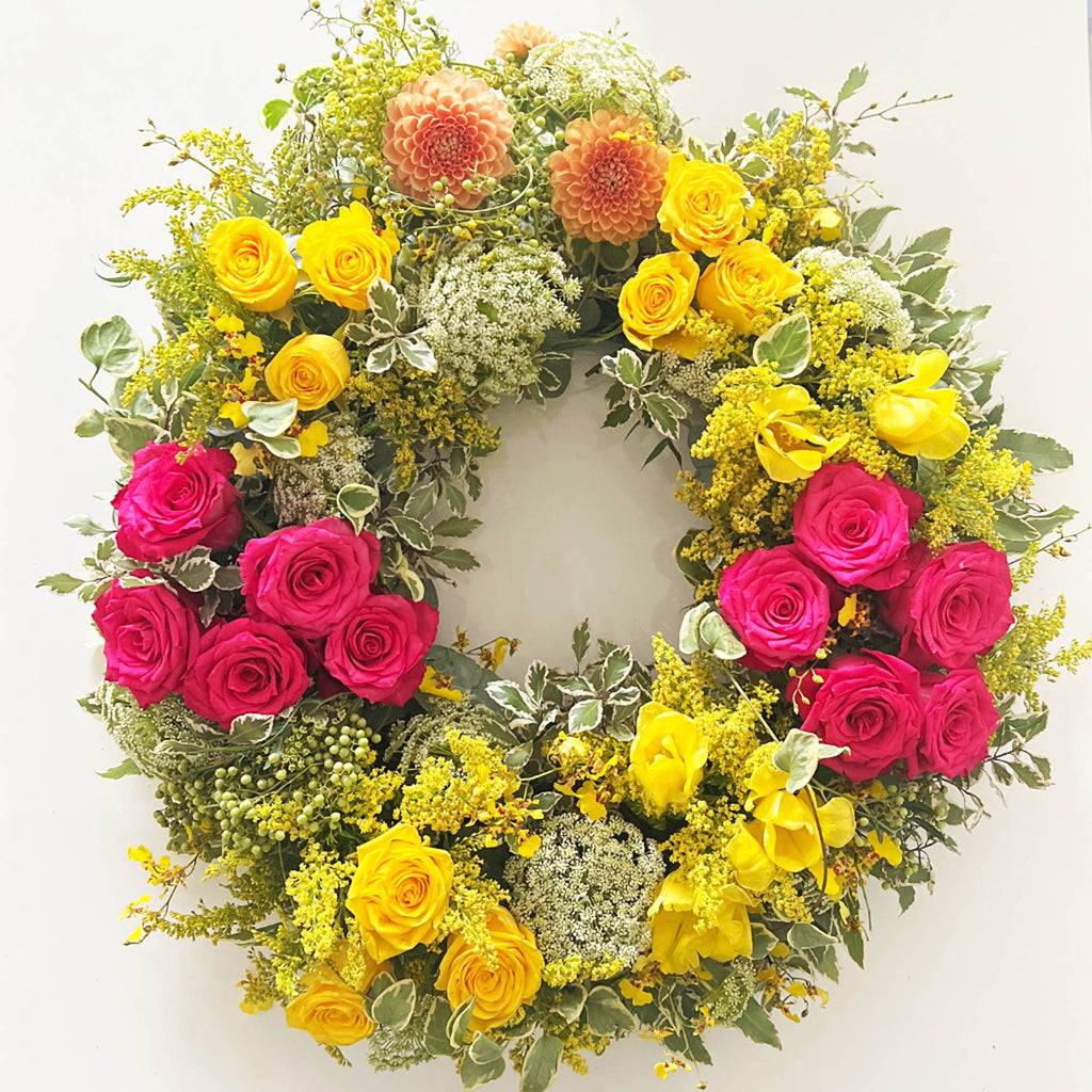 Sydney florist  sympathy wreaths bright and colourful